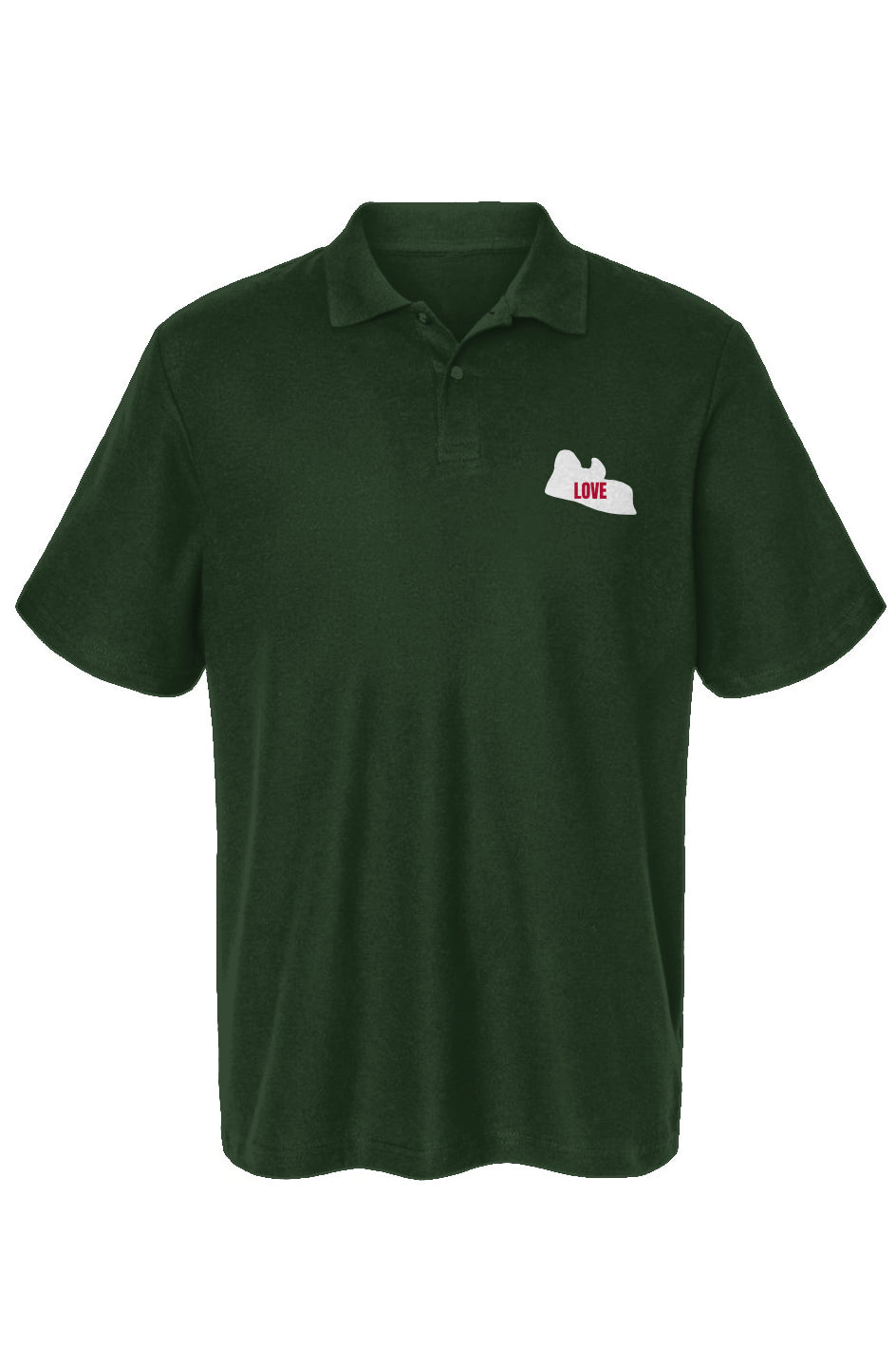 Think Love Build Liberia Map Embroidery Polo Shirt - Green