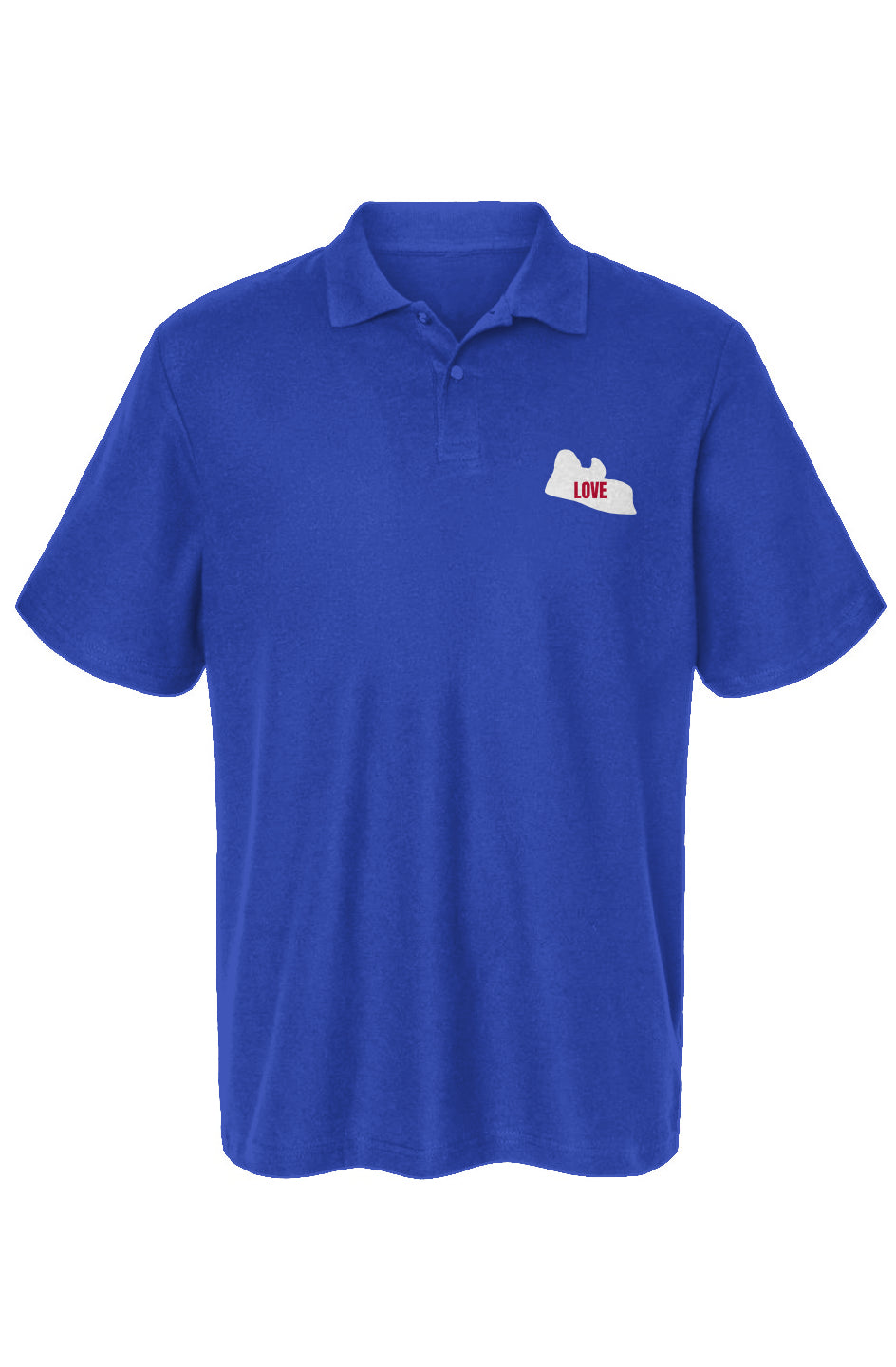 Think Love Build Liberia Map Embroidery Polo Shirt - Royal blue