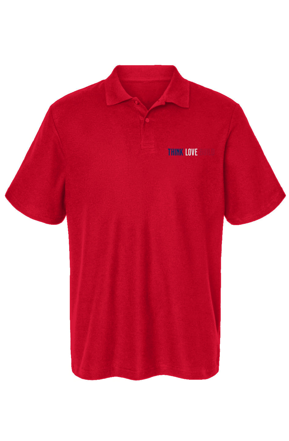 Think Love Build - Embroidery Polo Shirt - Red