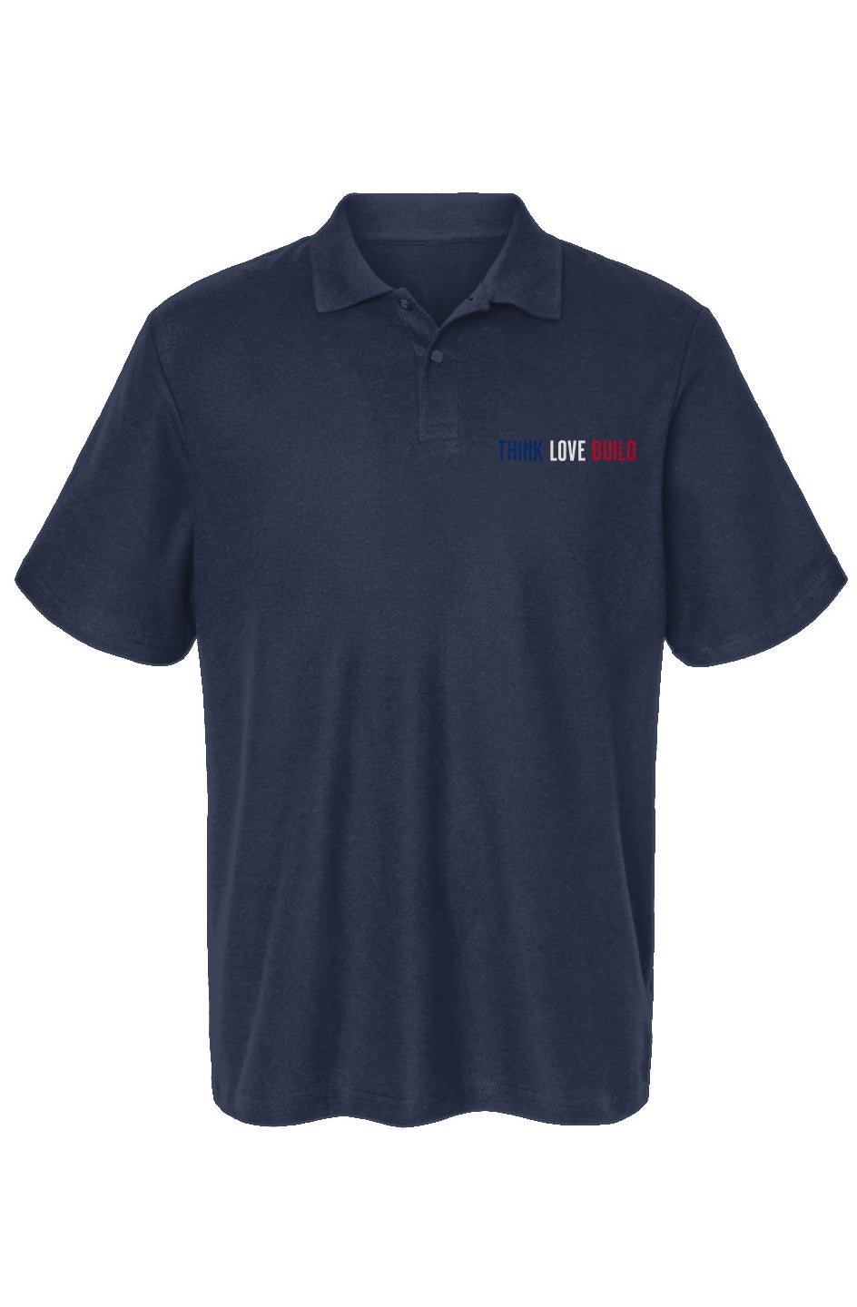 Think Love Build - Embroidery Polo Shirt - Navy