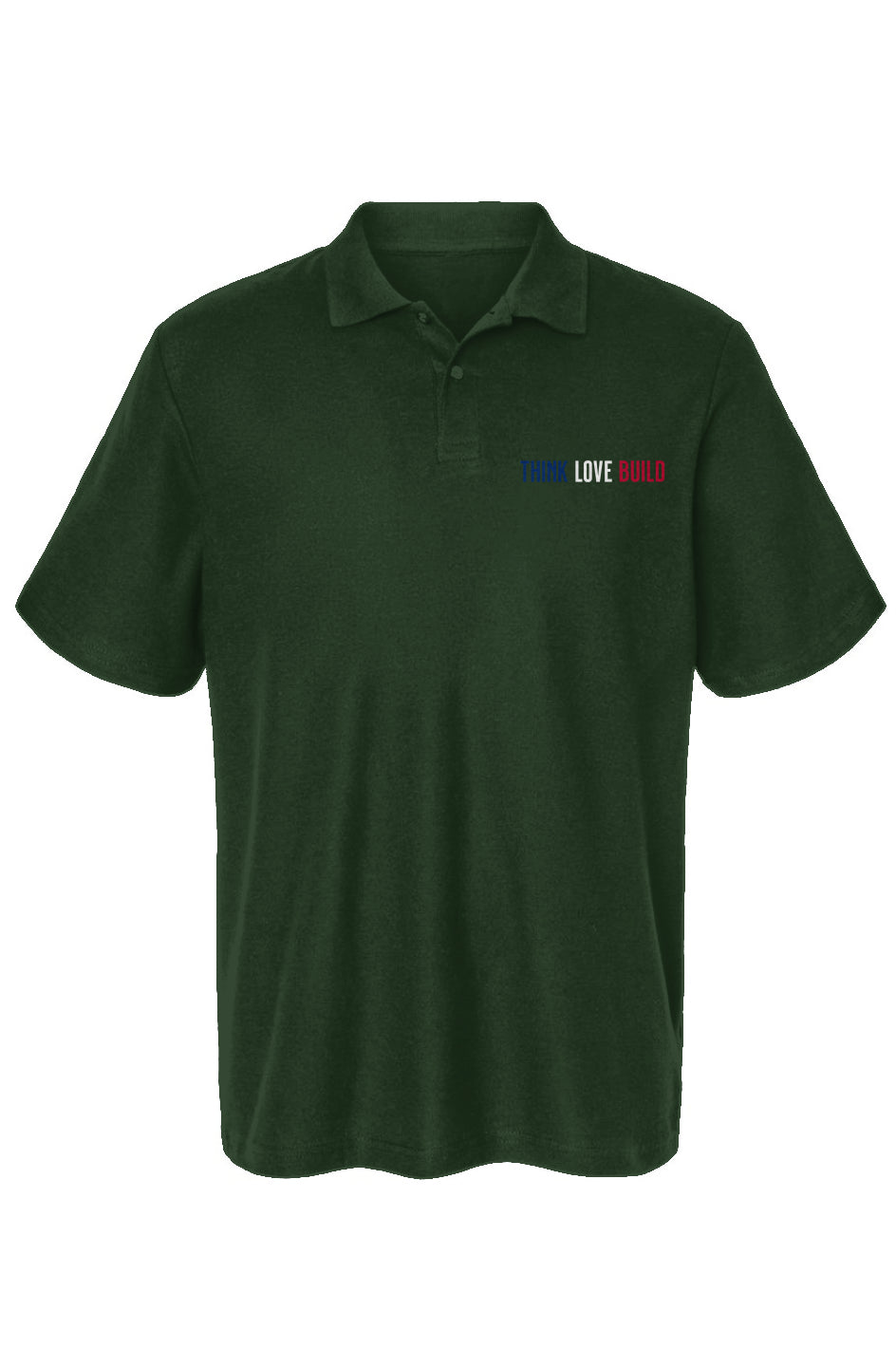 Think Love Build - Embroidery Polo Shirt - Green