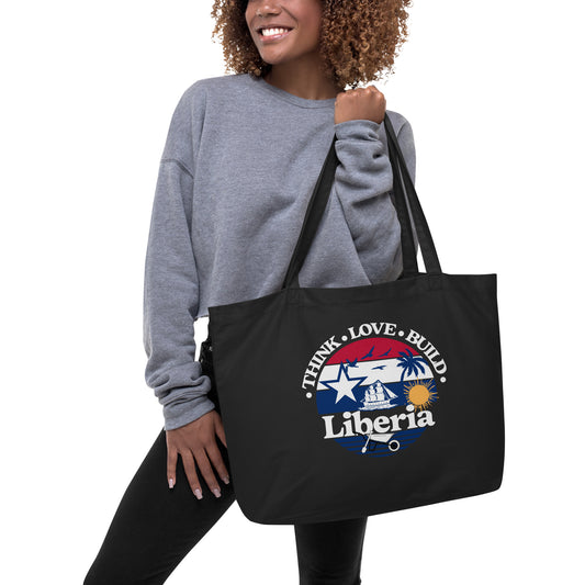 Think Love Build Liberia Graphic Large Tote bag